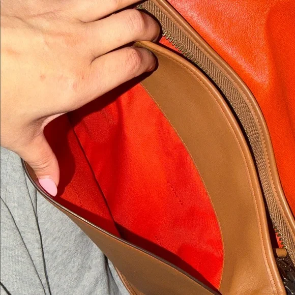 Coach Caramel Leather Crossbody 100% genuine leather shoulder bag flap bag - Picture 12 of 16